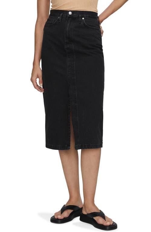 Mango front split denim midi skirt Product Image