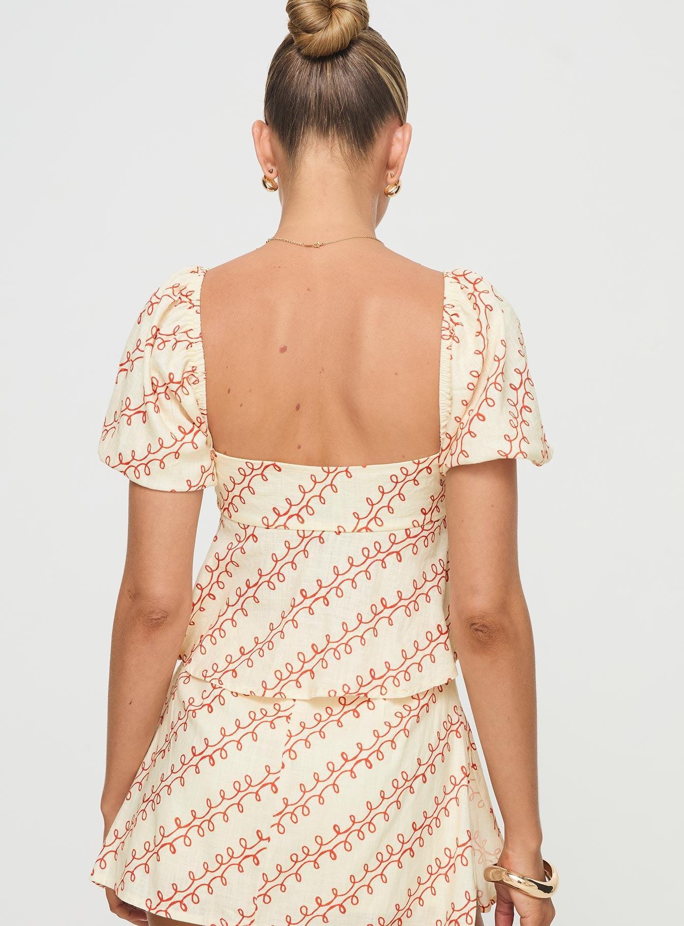 Passionfruit Linen Blend Top Multi Product Image