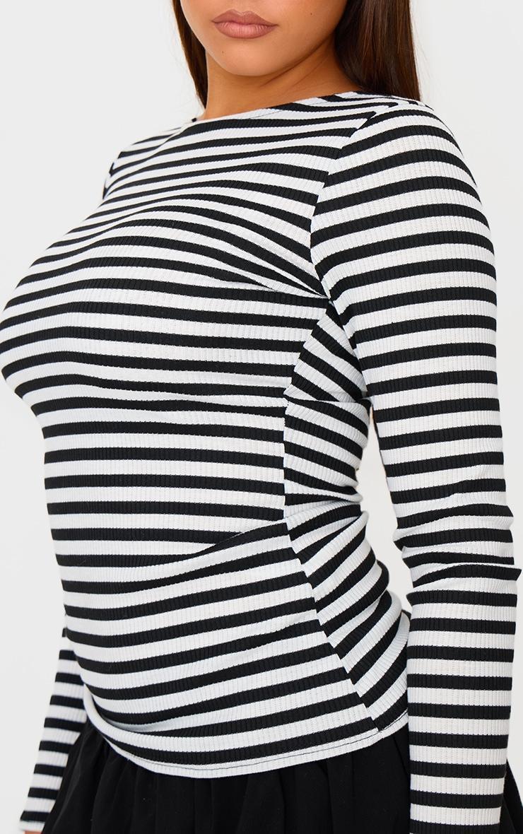 Monochrome Striped Long Top Product Image