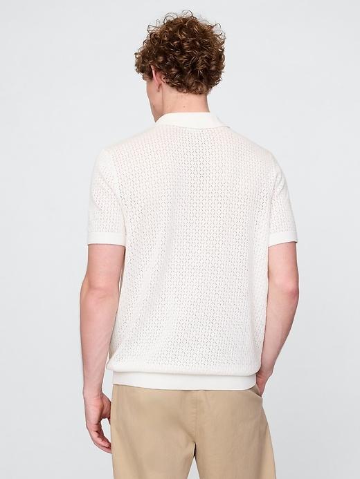 Crochet Polo Shirt Product Image
