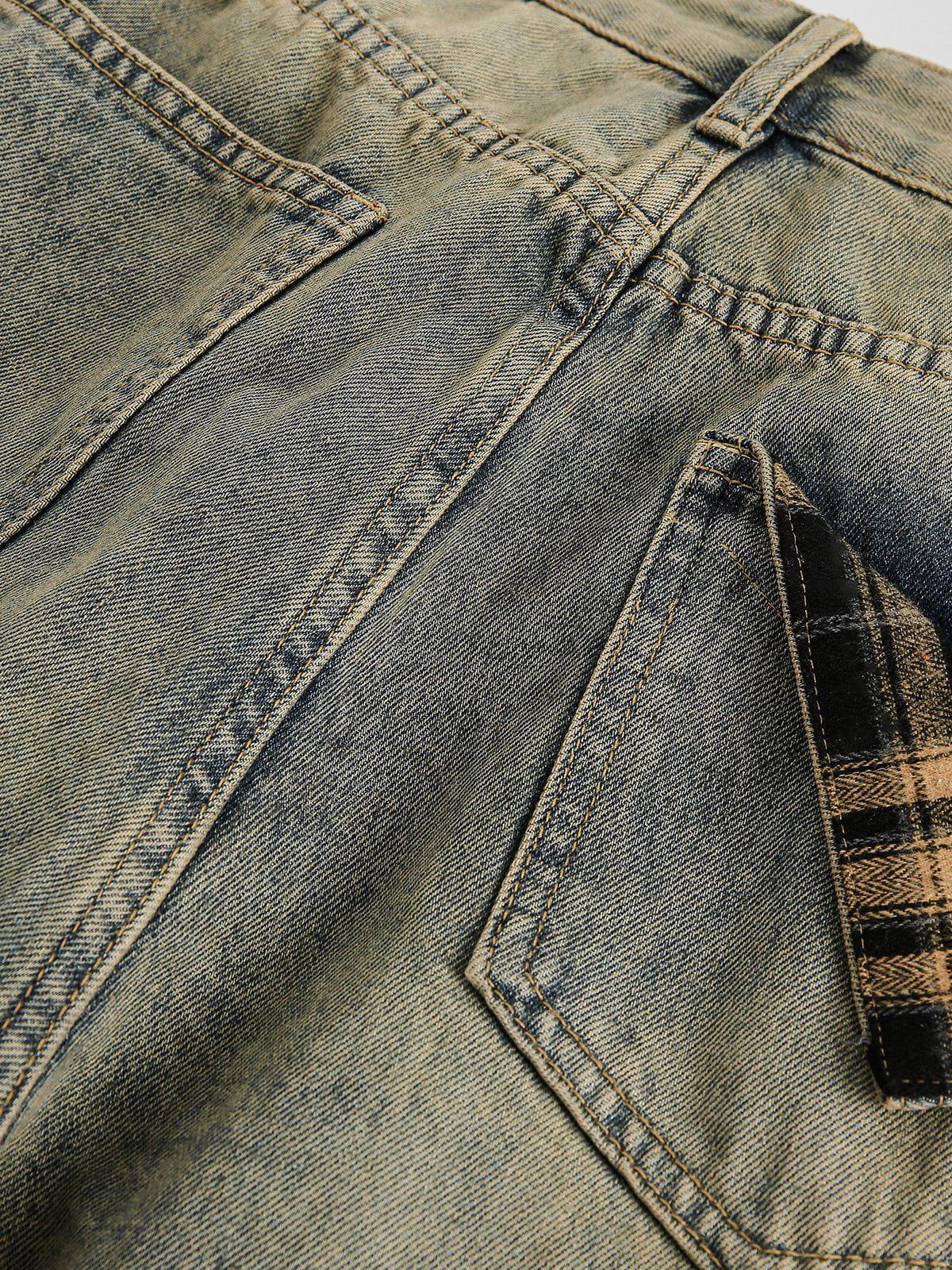 Aelfric Eden Plaid Pocket Baggy Jeans Product Image