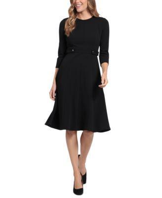 Women's London Times Side Tab Fit & Flare Dress, Size: 10, Black Product Image