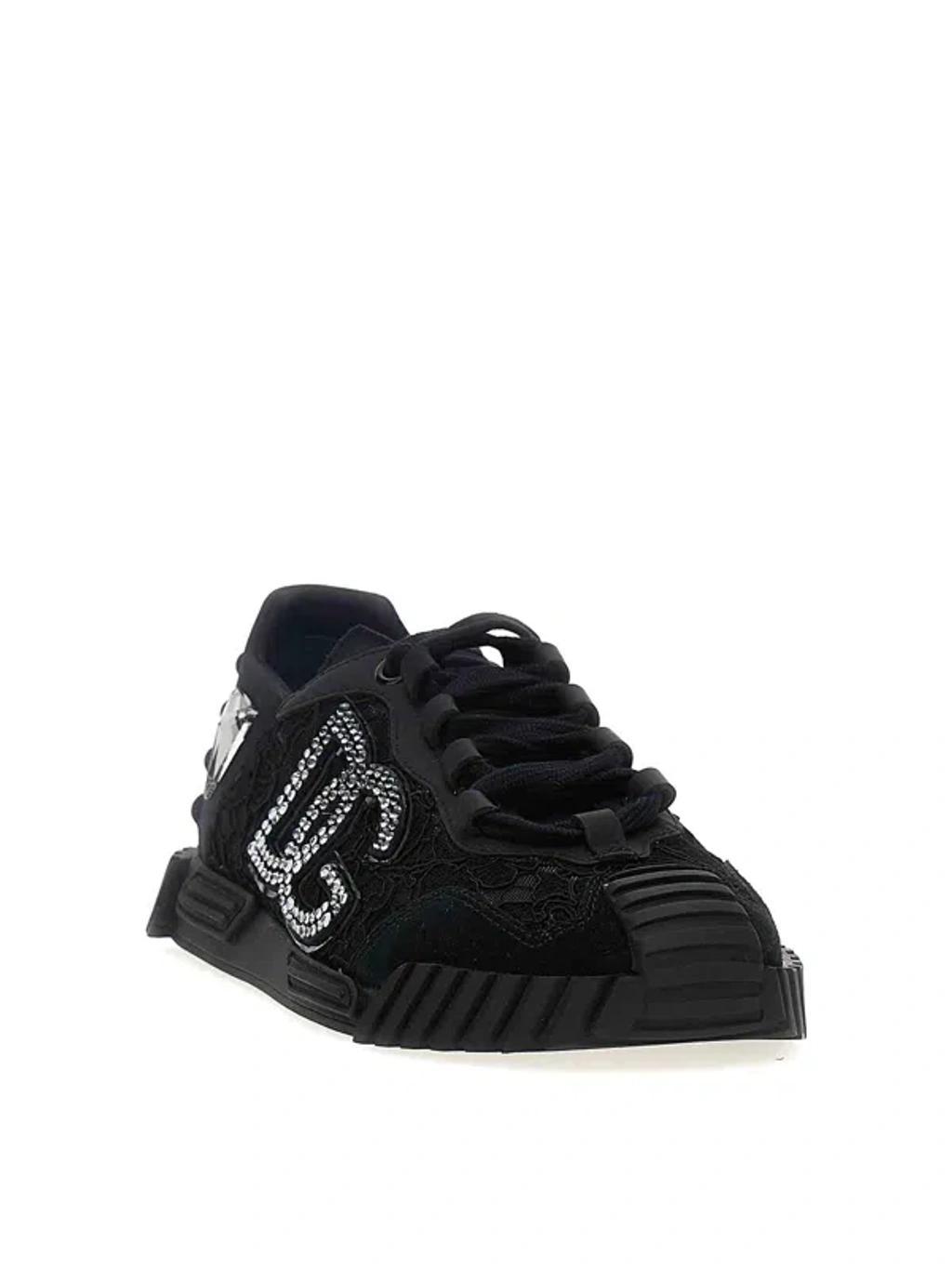 DOLCE & GABBANA Lace Ns1 Sneakers In Black Product Image