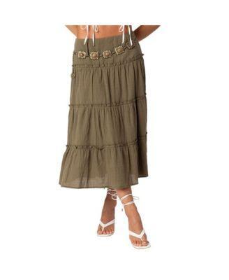Womens Melinda Tiered Midi Skirt Product Image