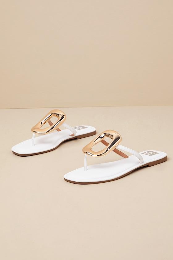 Jameson White Embellished Thong Sandals Product Image