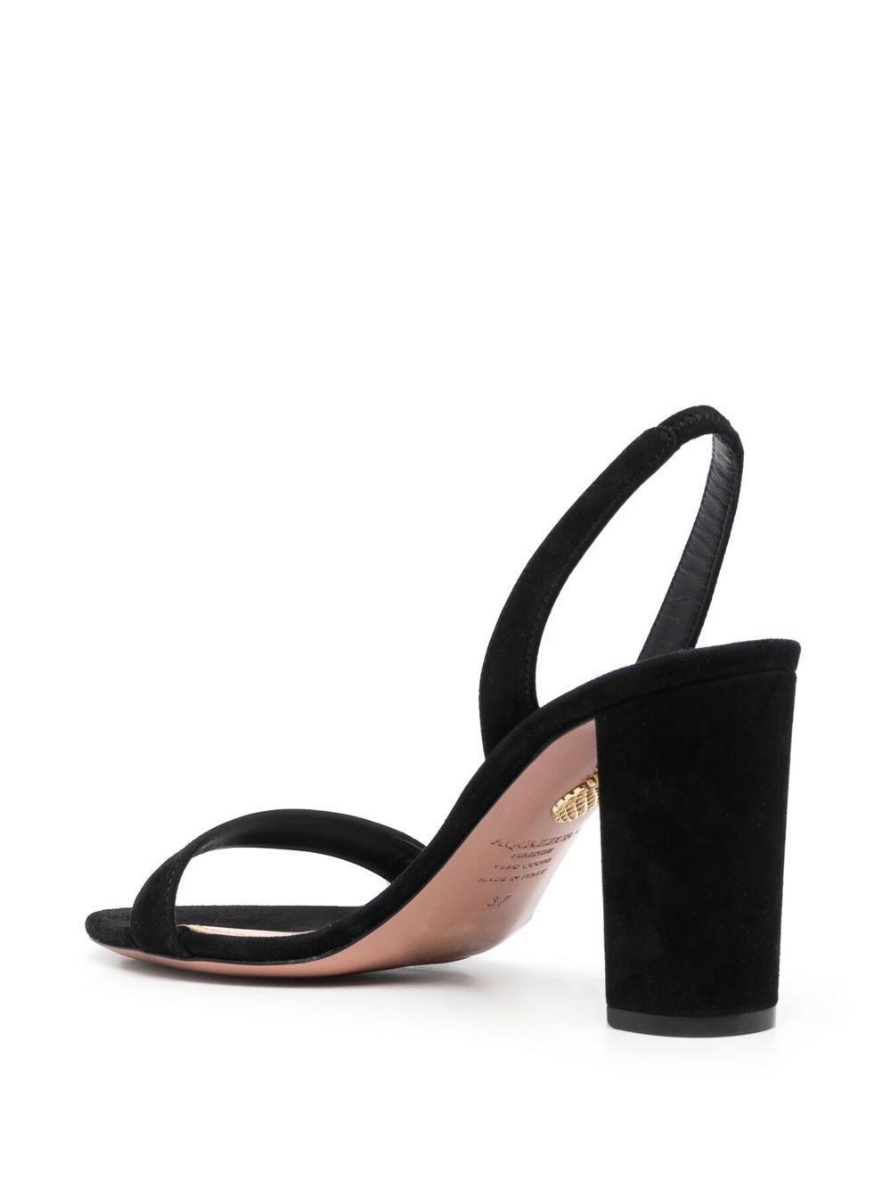 AQUAZZURA So Nude 85 Leather Slingback Sandals In Black Product Image