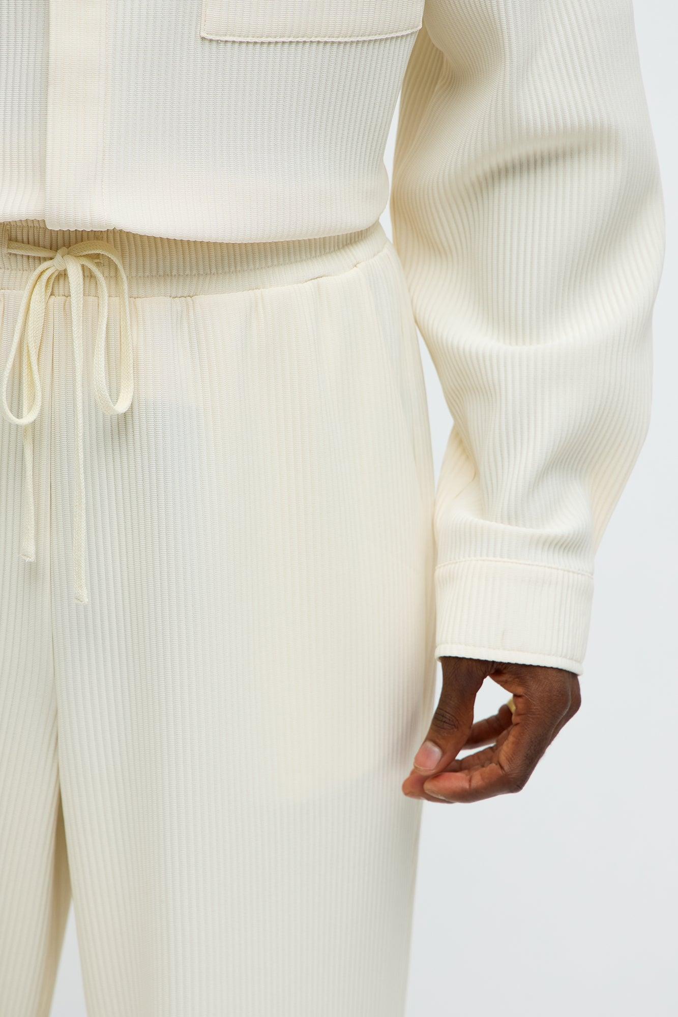 Show Up Baggy Elastic Waist Pant - Off White Product Image