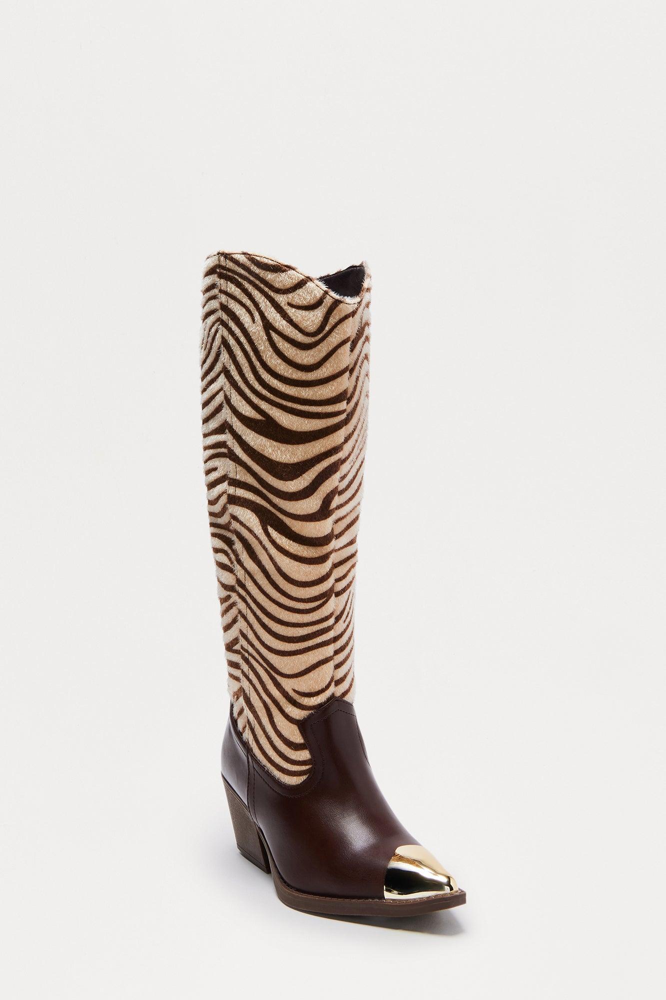 Stallion Animal Print Boots - Brown/combo Female Product Image