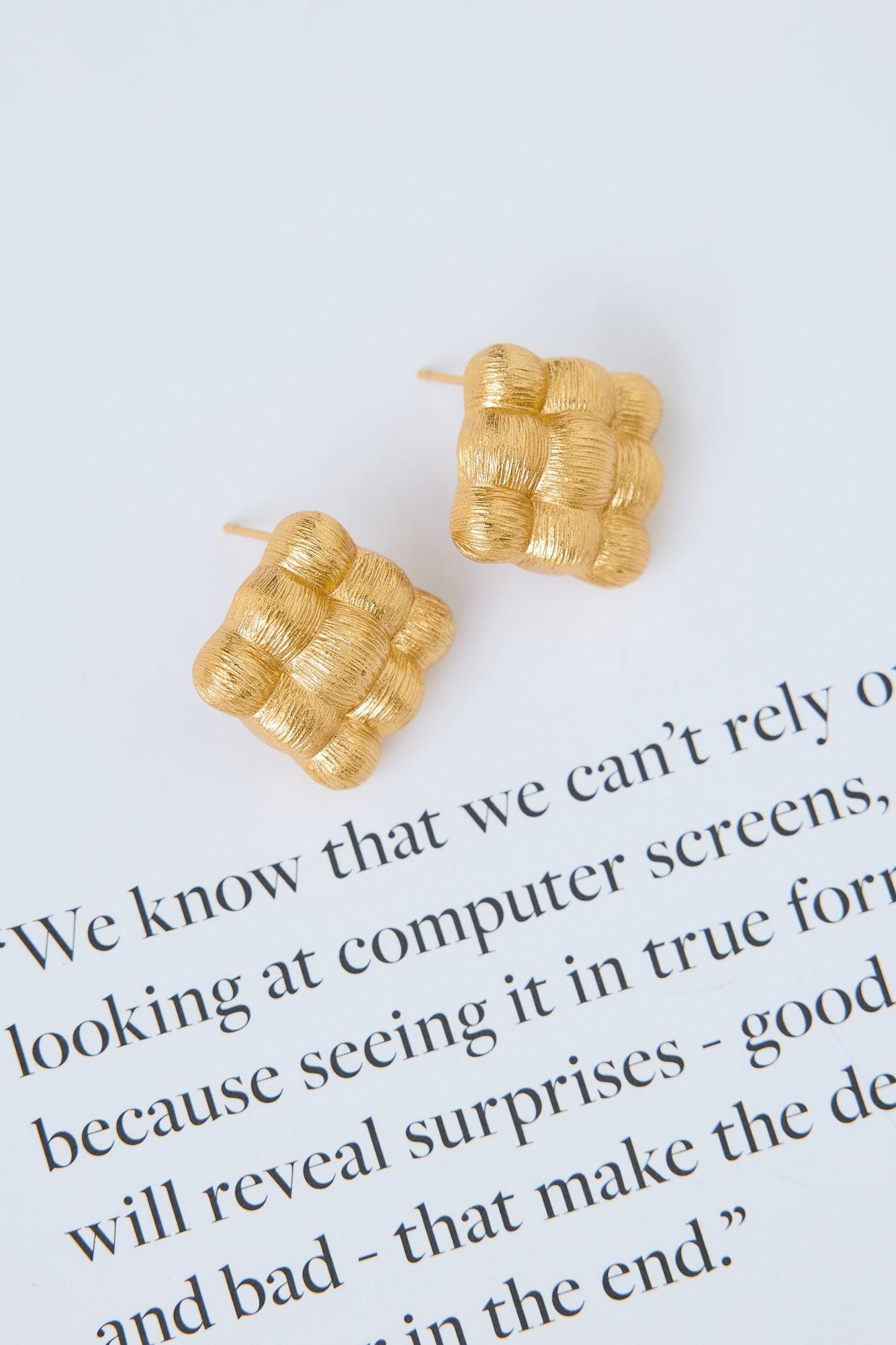 18k Gold Plated Luxa Earrings Gold Product Image