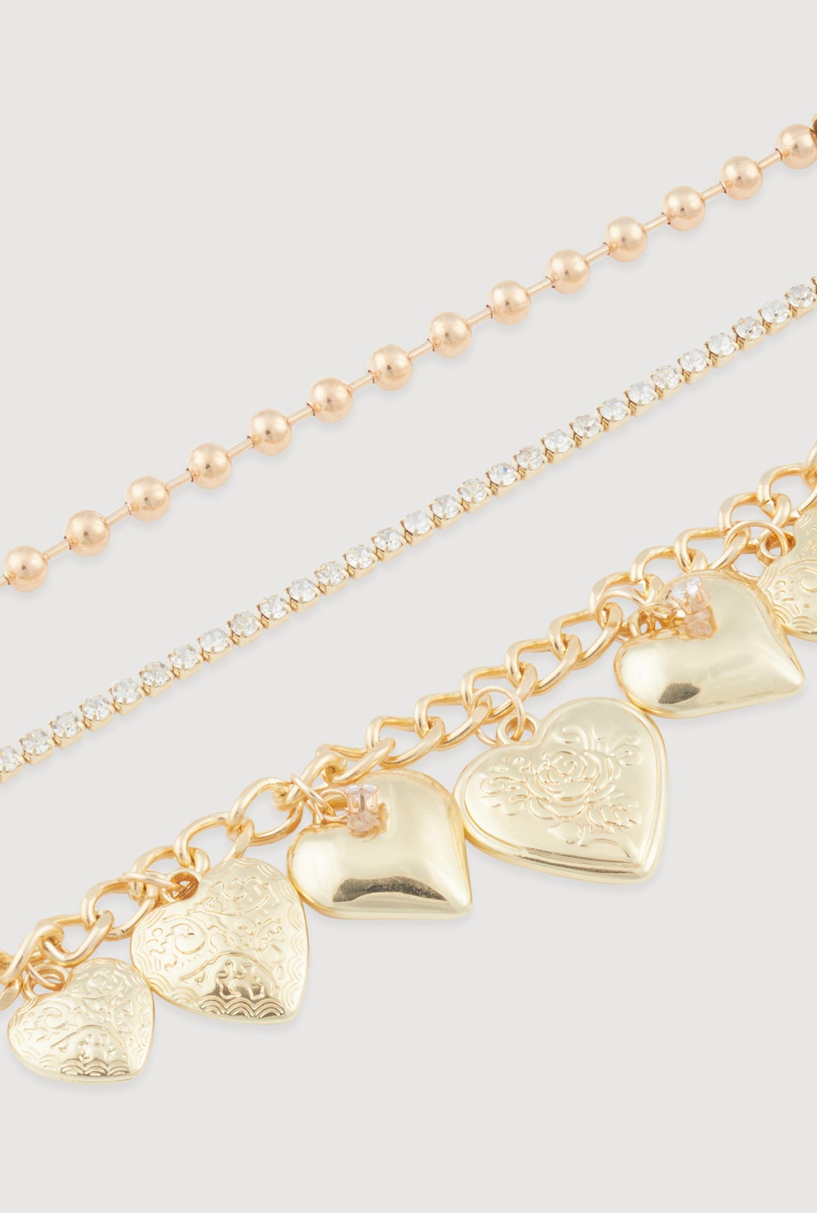 Cubic Zirconia Assorted Metallic Bracelets Set of 3 Female Product Image