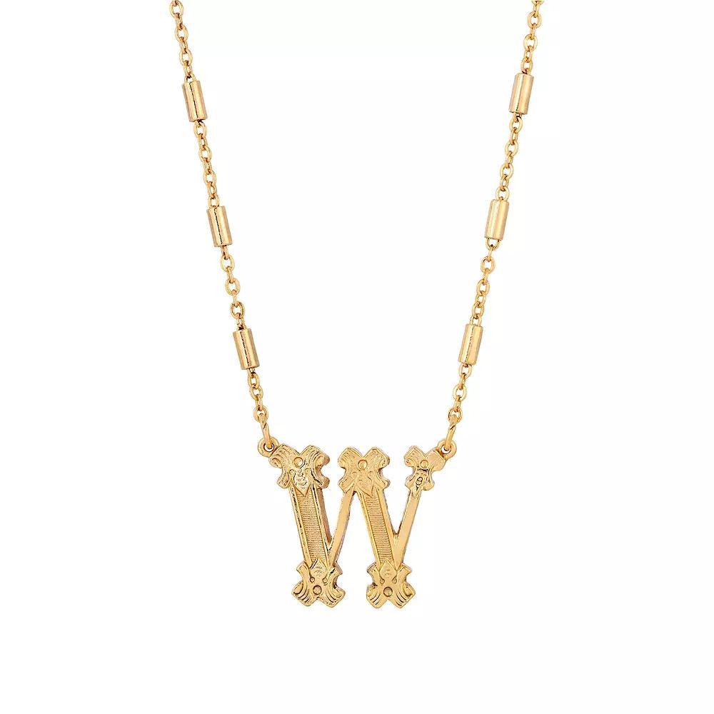 1928 Gold Tone Initial Necklace, Womens, Yellow L Product Image
