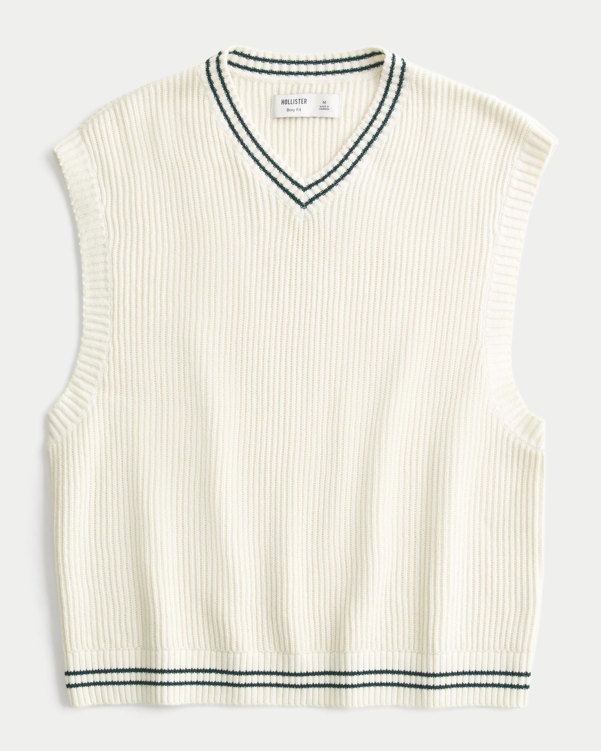 Boxy V-Neck Sweater Vest Product Image