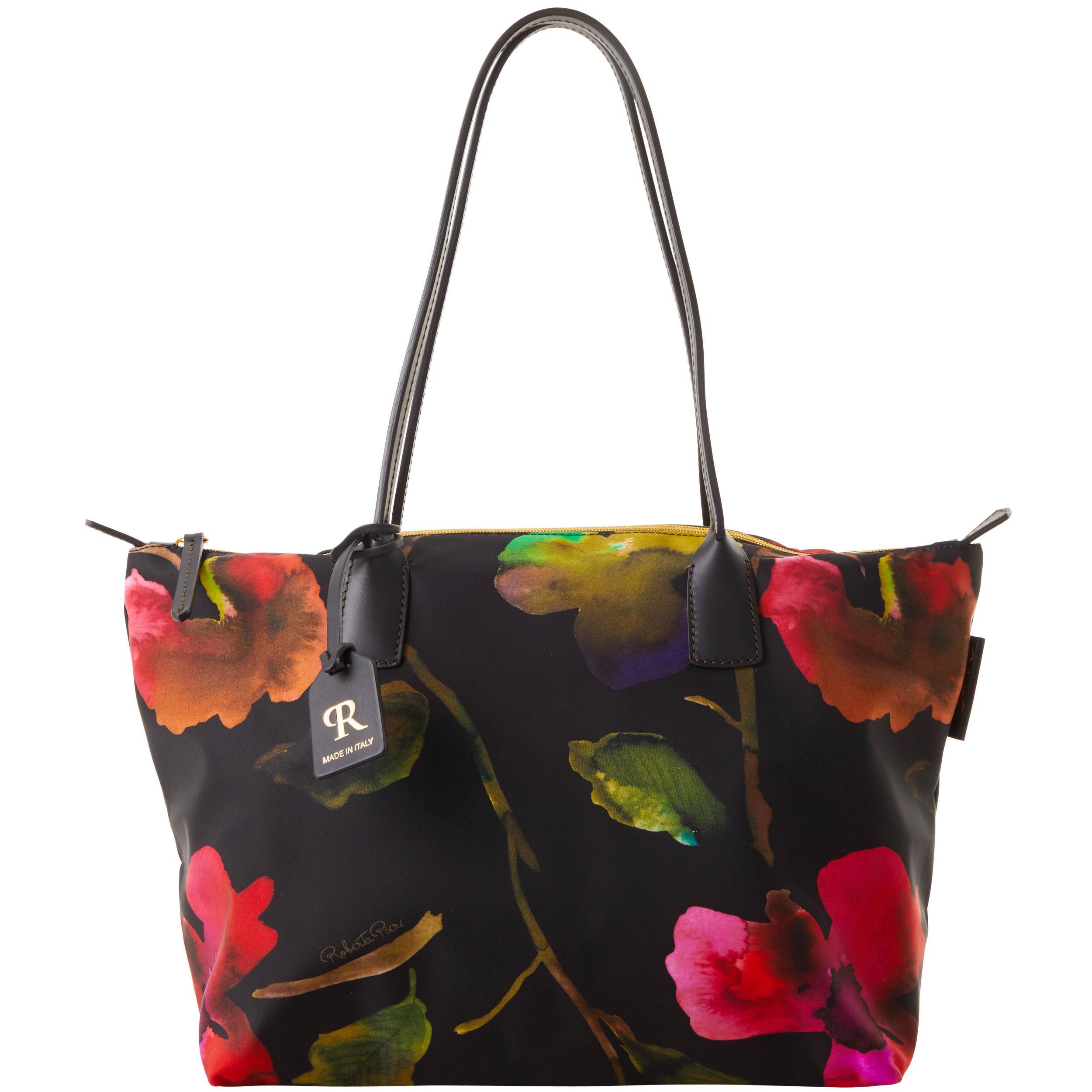 Dooney & Bourke Womens Roberta Pieri Flower Classic Large Robertina Fabric Tote Shopping Bag in White Product Image