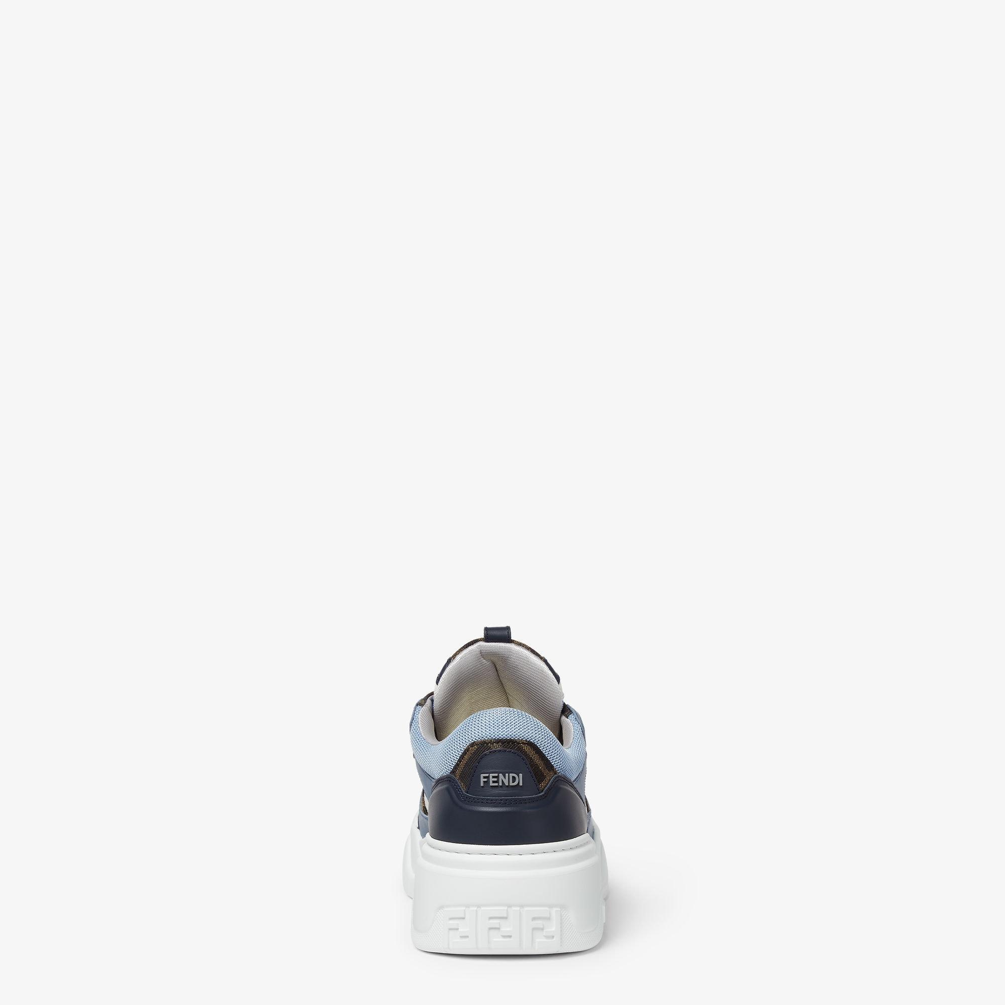 Fendi Force sneakersWhite, light blue and blue leather low-tops Product Image