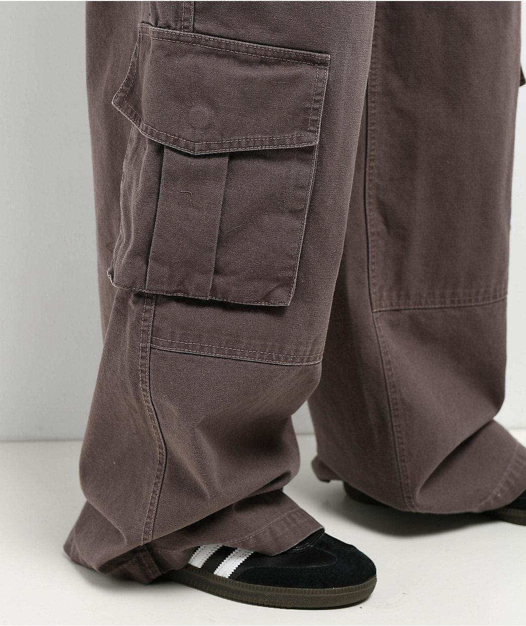 Empyre Extent Taupe Wide Leg Relaxed Cargo Jeans Product Image