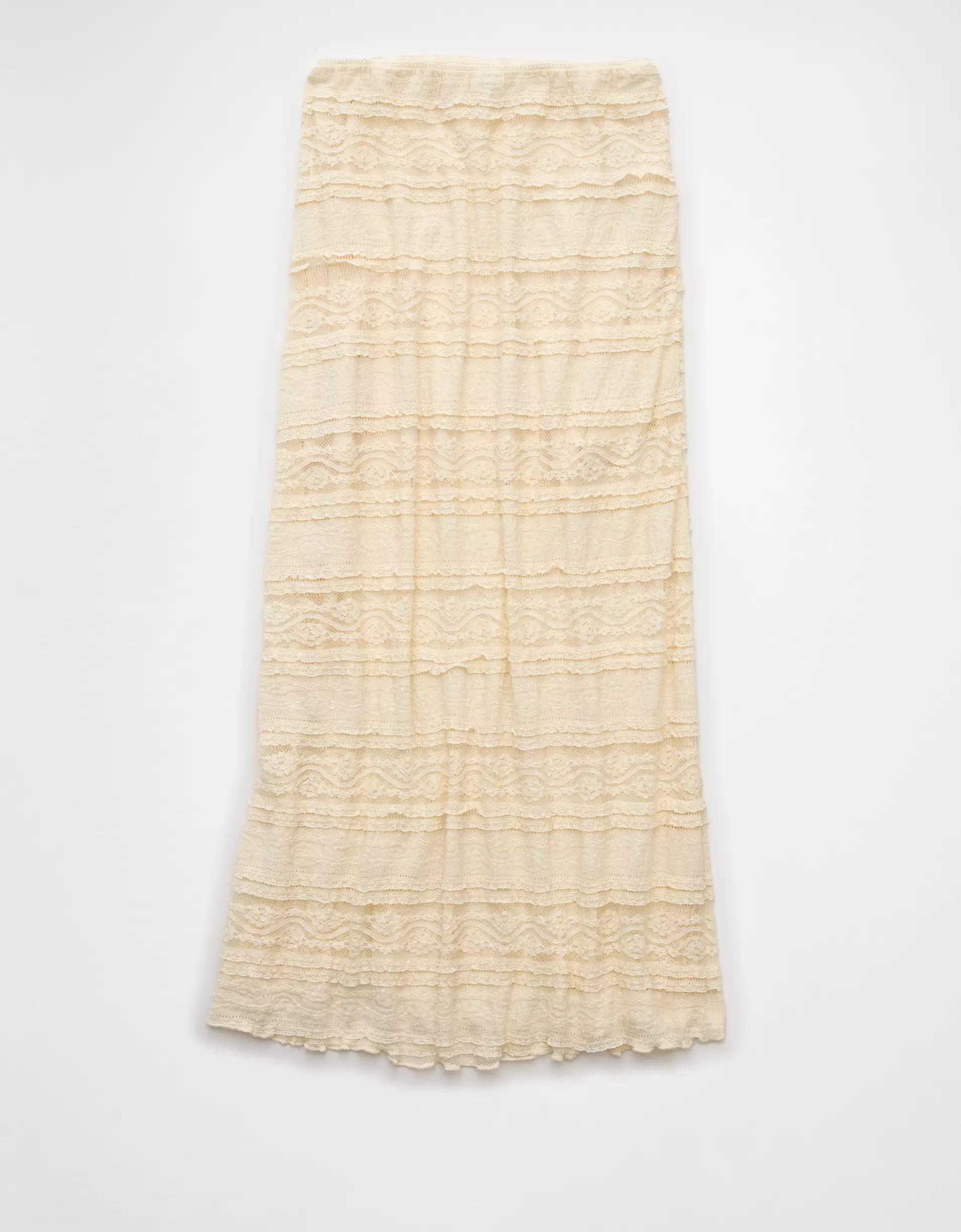 AE High-Waisted Lace Maxi Skirt Product Image