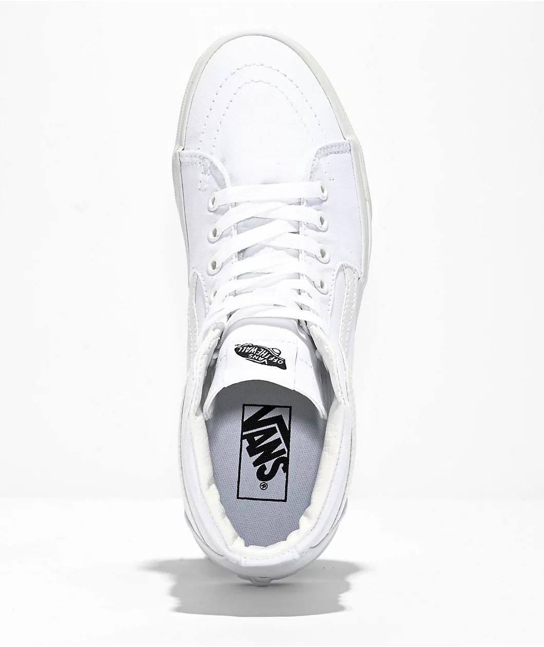 Vans Sk8-Hi True White Canvas Skate Shoes Product Image