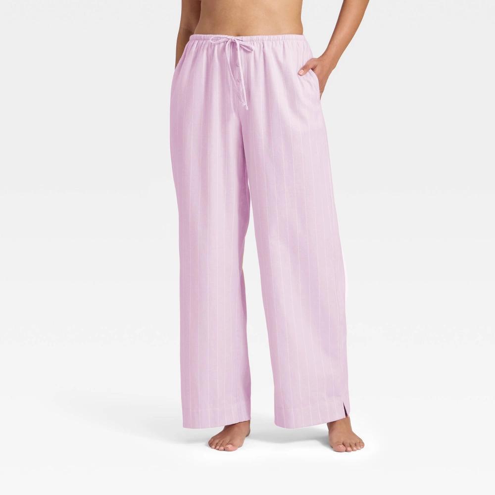 Women's Flannel Wide Leg Pajama Pants - Wild Fable™ Product Image