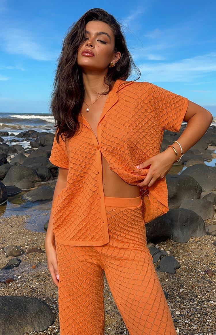 Zaida Orange Knit Top Product Image
