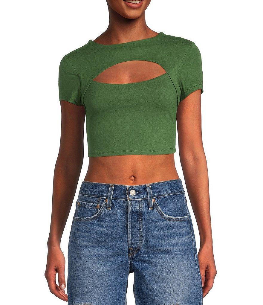 Miss Chievous Short Sleeve Cut Out Fashion Top Product Image