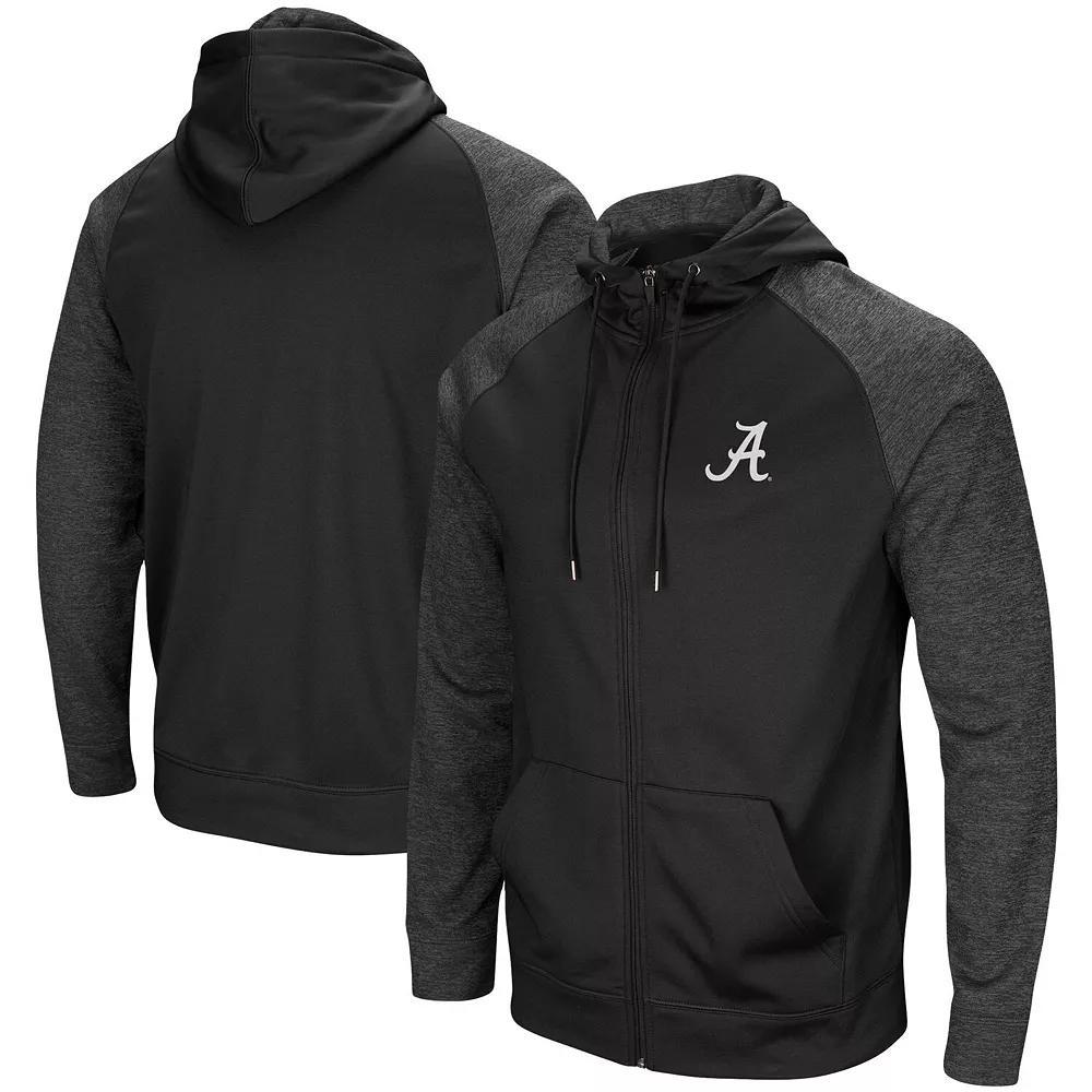 Men's Colosseum Black Alabama Crimson Tide Big & Tall Blackout Raglan Full-Zip Hoodie, Size: 6XB Product Image