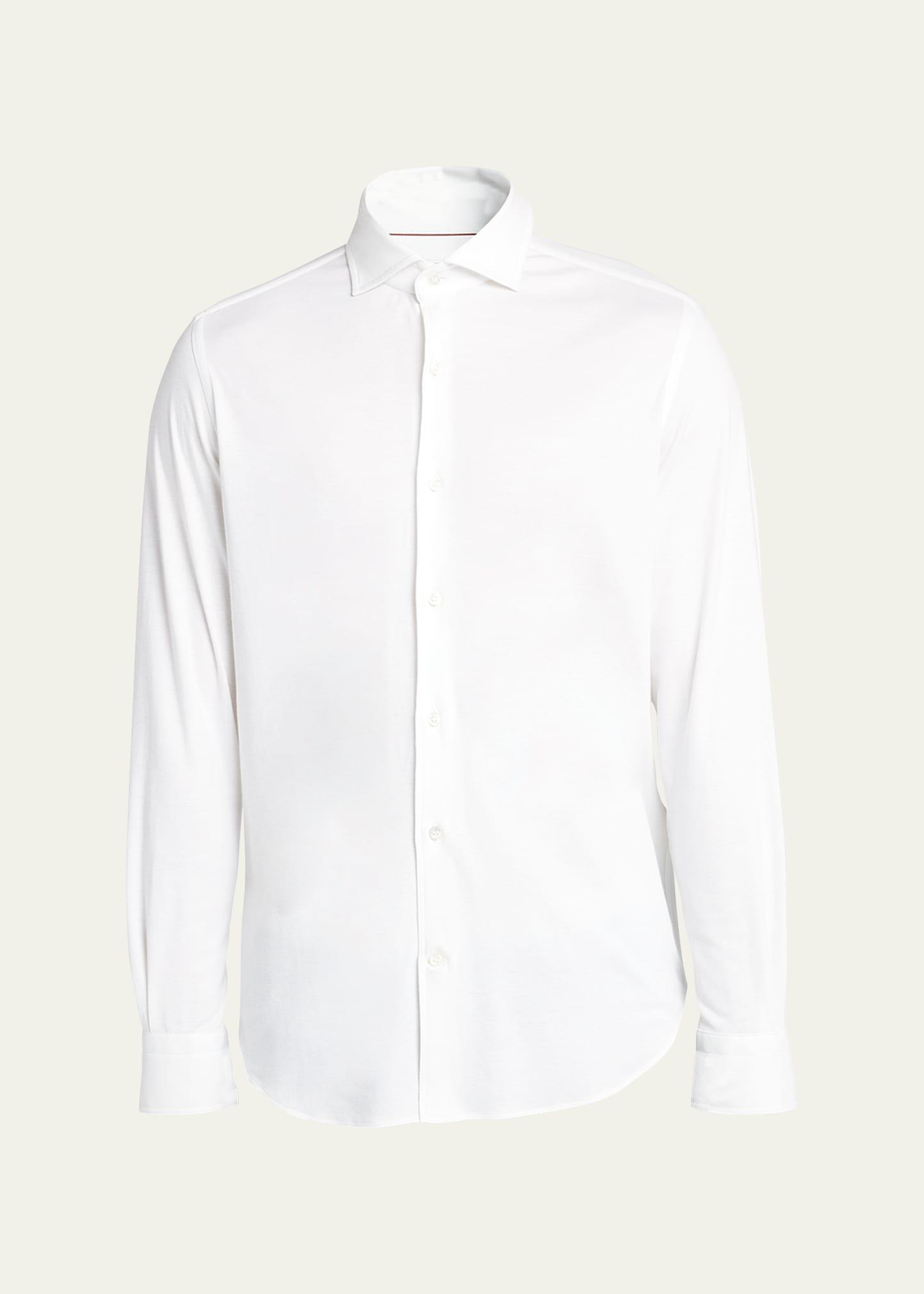 Mens Solid Cotton Button-Front Shirt Product Image