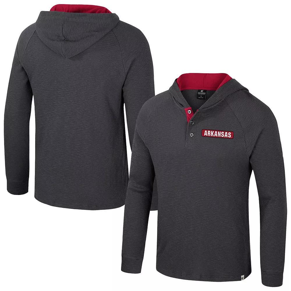Men's Colosseum  Charcoal Florida State Seminoles Dujour Ralgan Long Sleeve Henley Hoodie T-Shirt, Size: Large Product Image