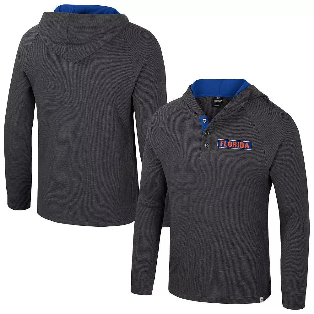 Men's Colosseum  Charcoal Florida State Seminoles Dujour Ralgan Long Sleeve Henley Hoodie T-Shirt, Size: Large Product Image