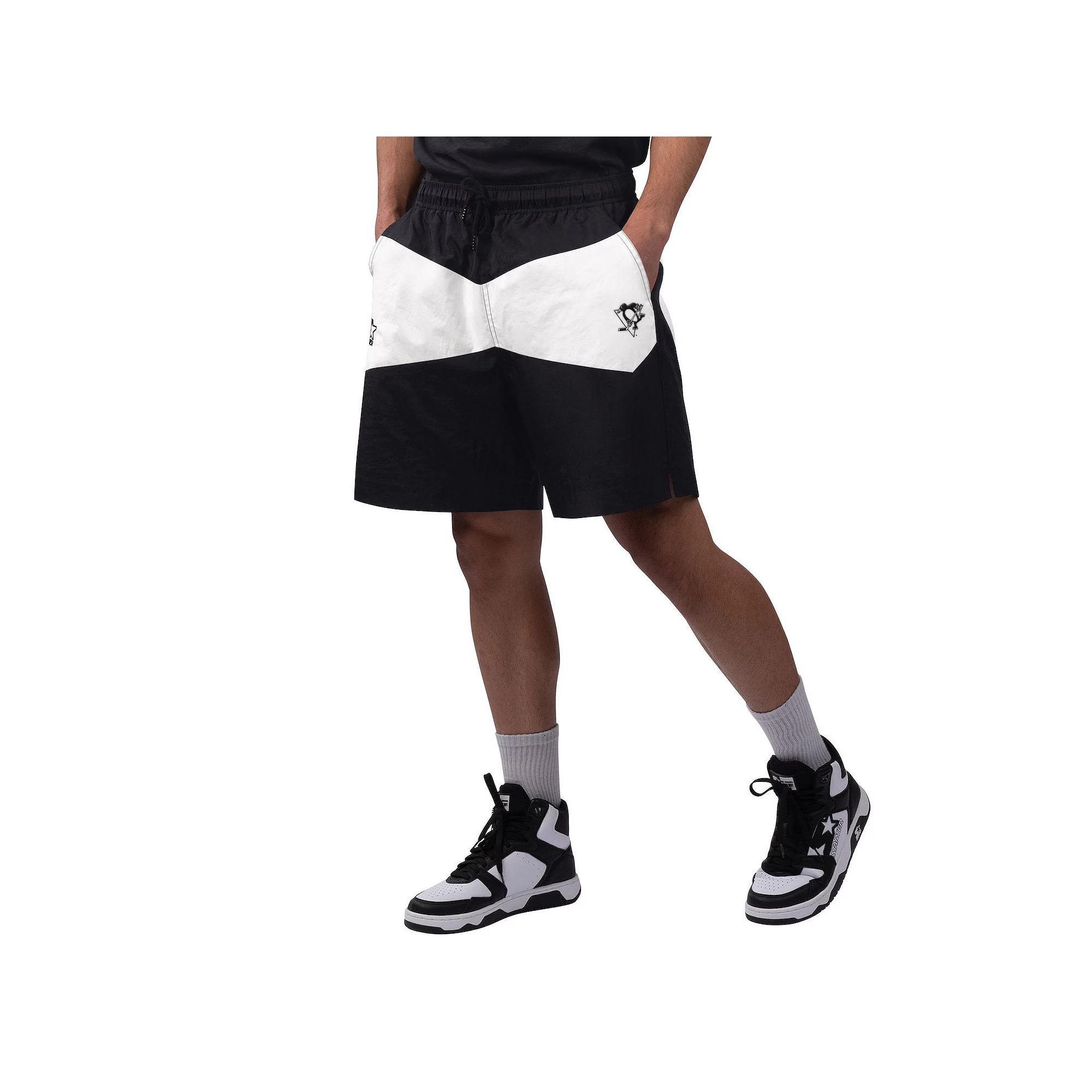 Men's Starter x NHL Black Ice Black/White New York Rangers Linechange Shorts, Size: Medium, Ran Black Product Image