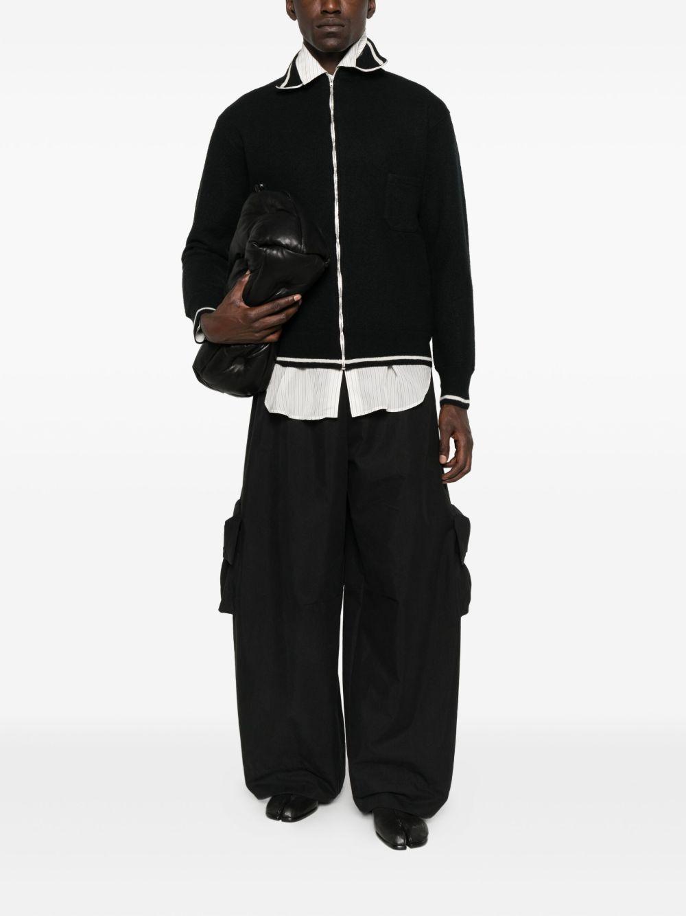 zip-front high-neck cardigan Product Image