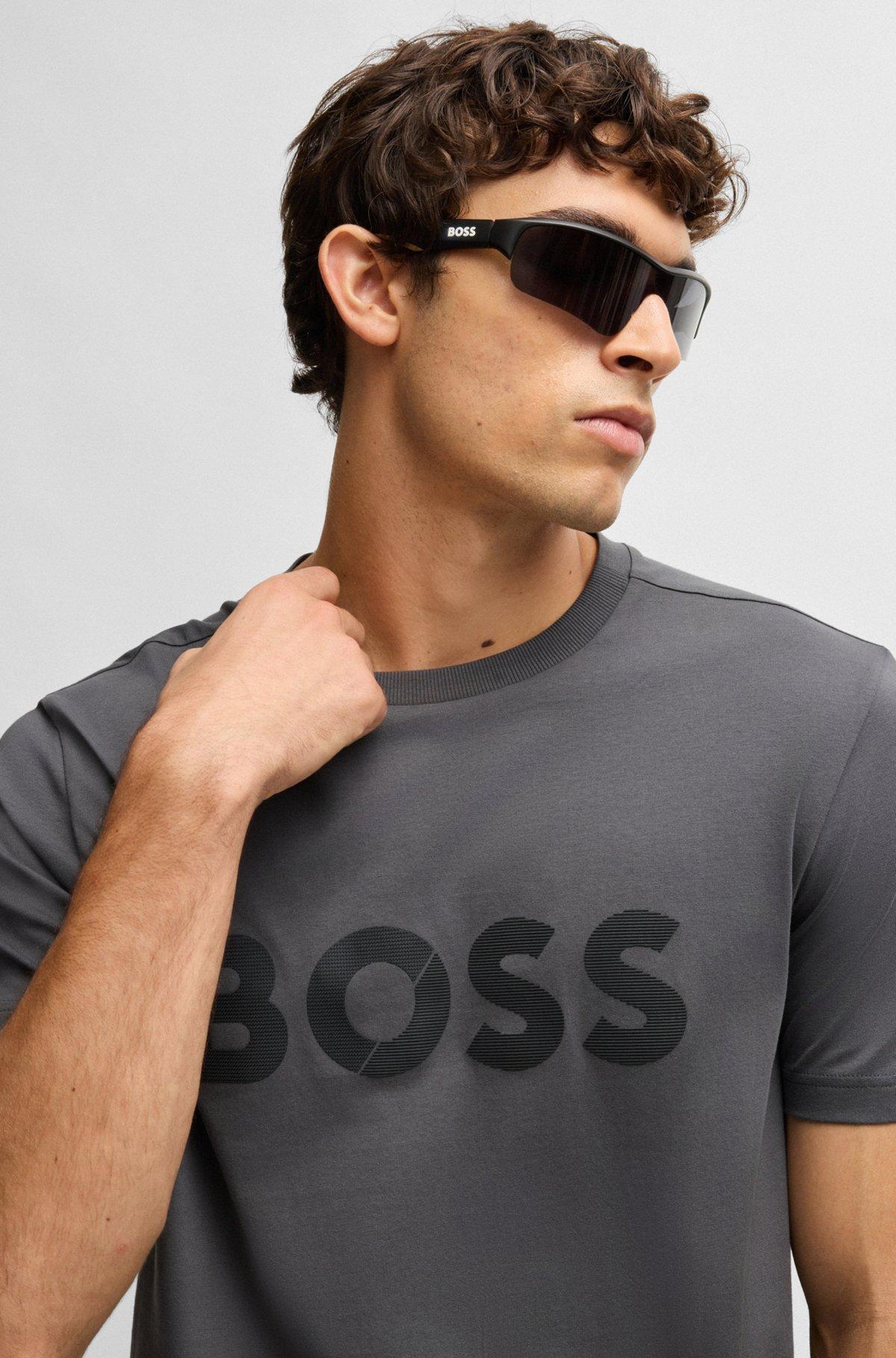 Cotton-jersey T-shirt with large logo Product Image