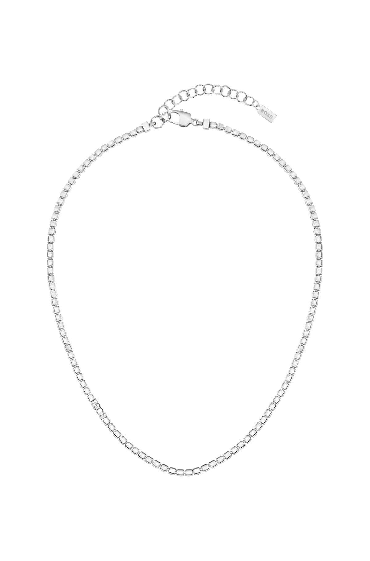 BOSS - Adjustable necklace with clear and champagne-colored crystals Product Image