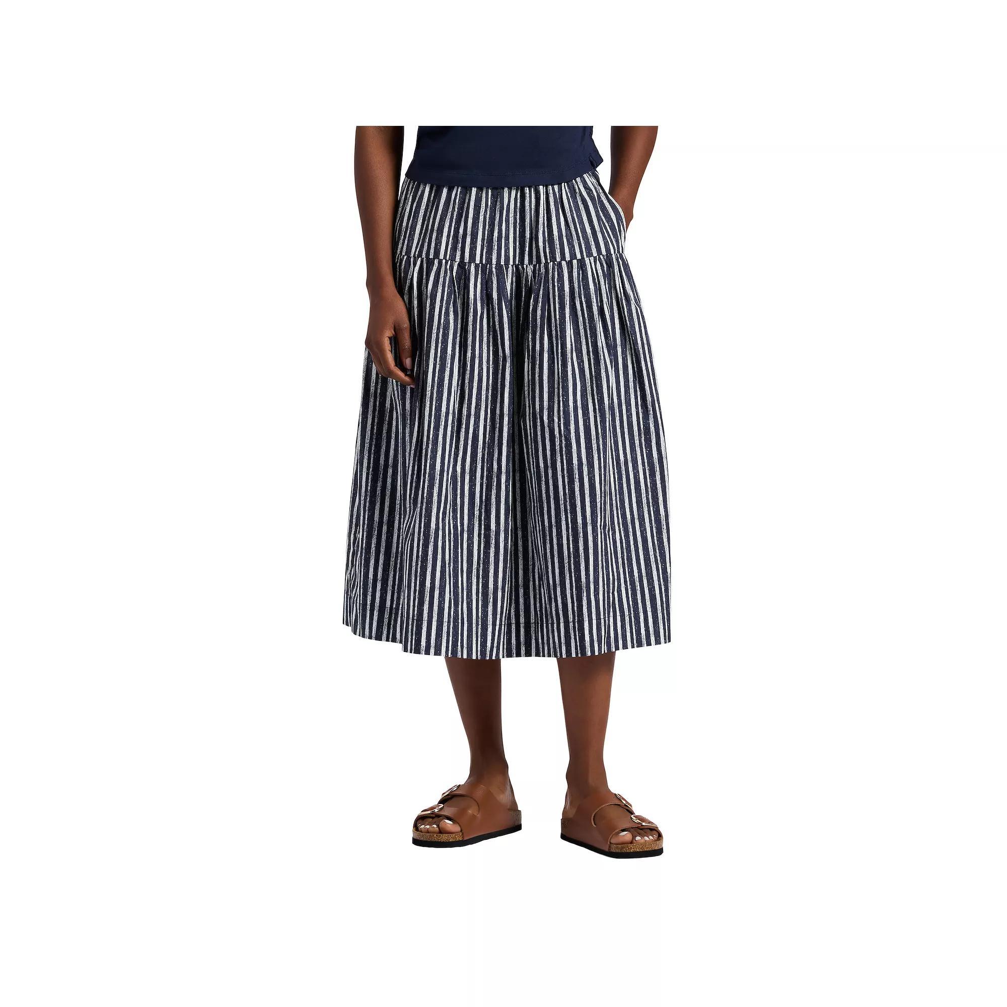 Women's Buffalo Jeans Celina Midi Skirt, Size: Large, Mood Blue Stripe Product Image