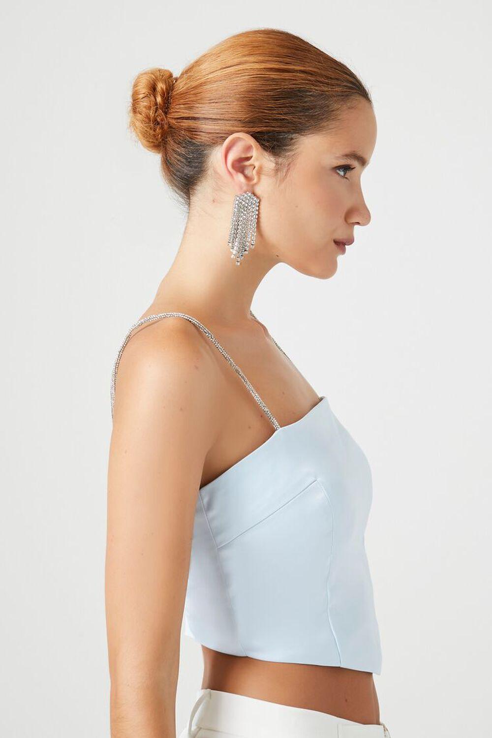 Satin Rhinestone Cropped Cami | Forever 21 Product Image