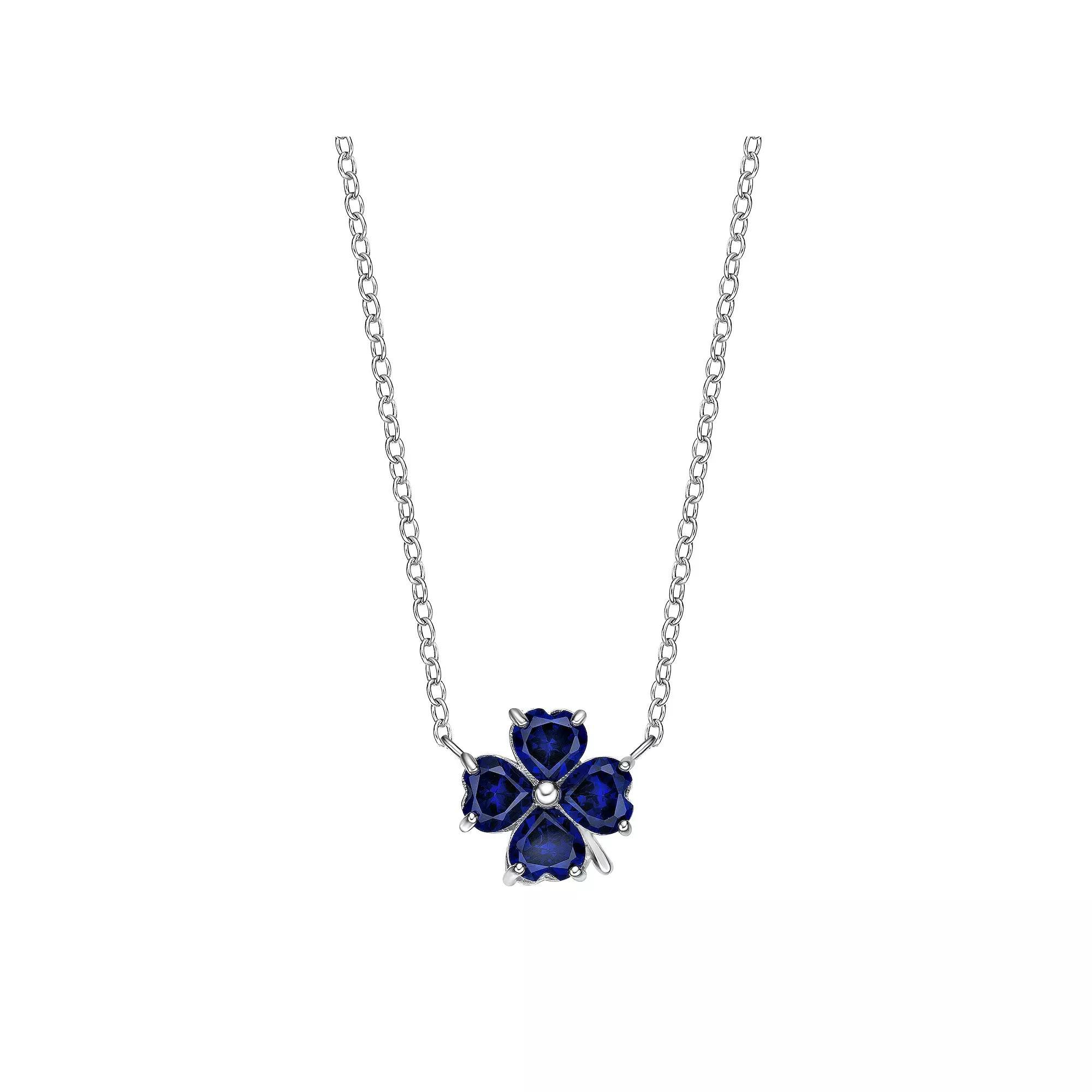 Gemminded Sterling Silver Lab-Created Sapphire Pendant Necklace, Women's, Size: 18" Product Image