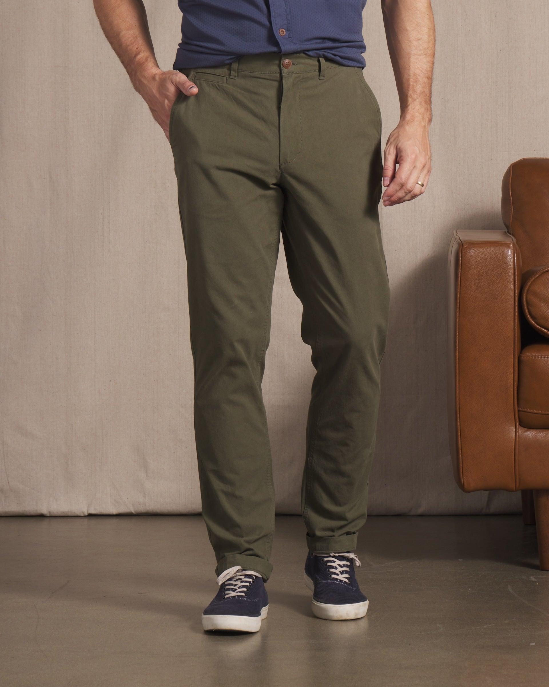 Mercer  Cotton Officer Pants - Dark Olive Product Image