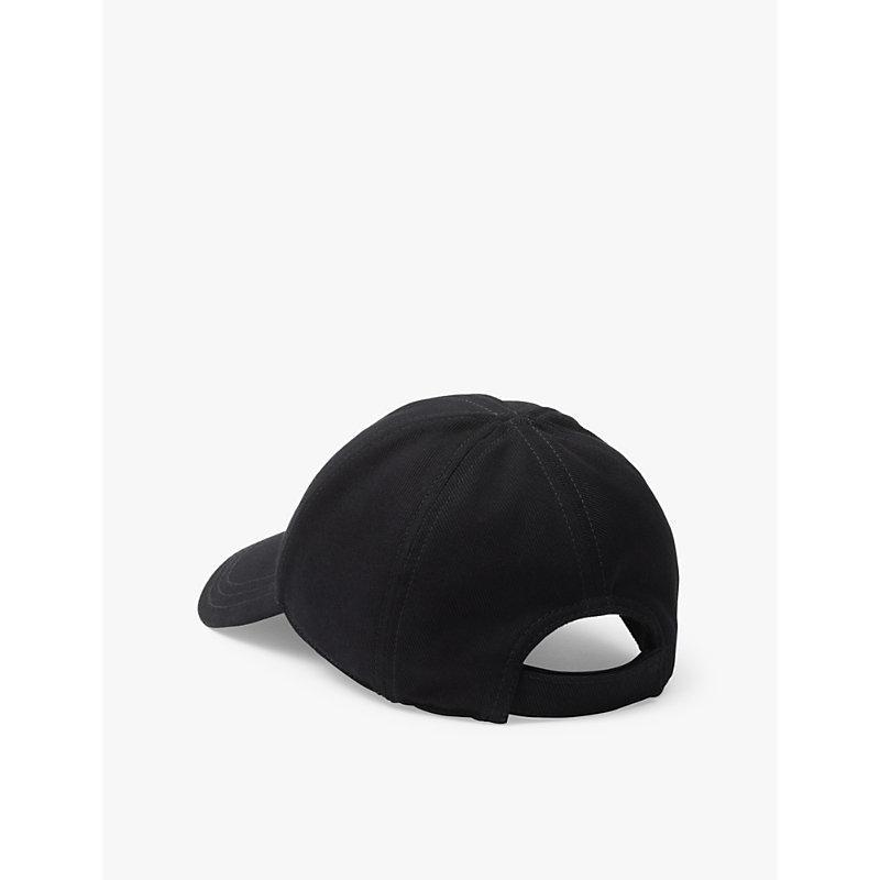 PRADA Womens  Logo-embroidered Woven Baseball Cap In Black Product Image