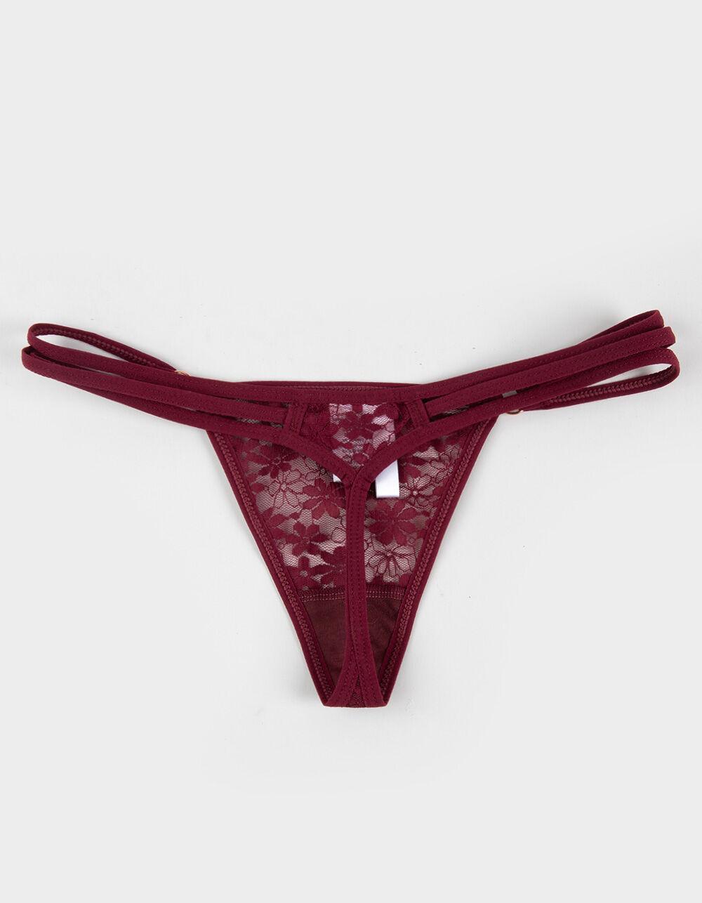 FULL TILT Strappy Side Lace Thong - LILAC Product Image