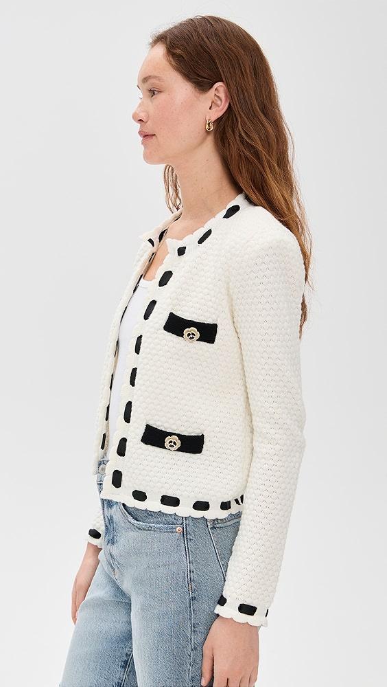 L'AGENCE Astor Contrast Trim Cardigan | Shopbop Product Image