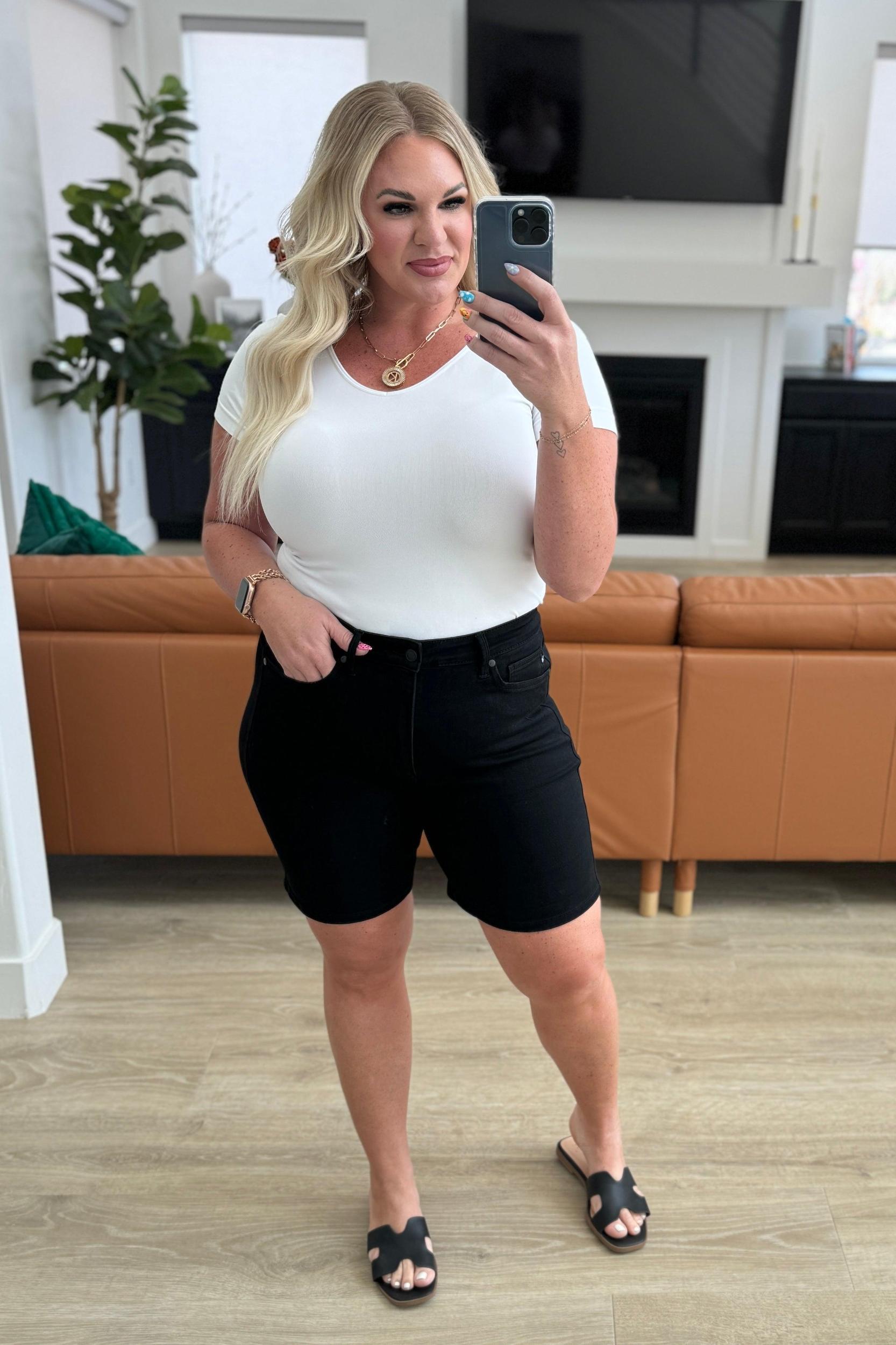 Judy Blue Black Tummy Control Shorts Product Image
