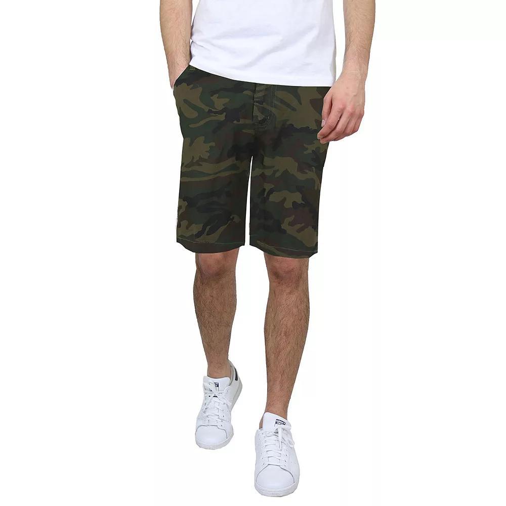 Men's Galaxy by Harvic 10.5" 5-Pocket Flat-Front Slim-Fit Stretch Chino Shorts, Size: 34, Woodland Product Image