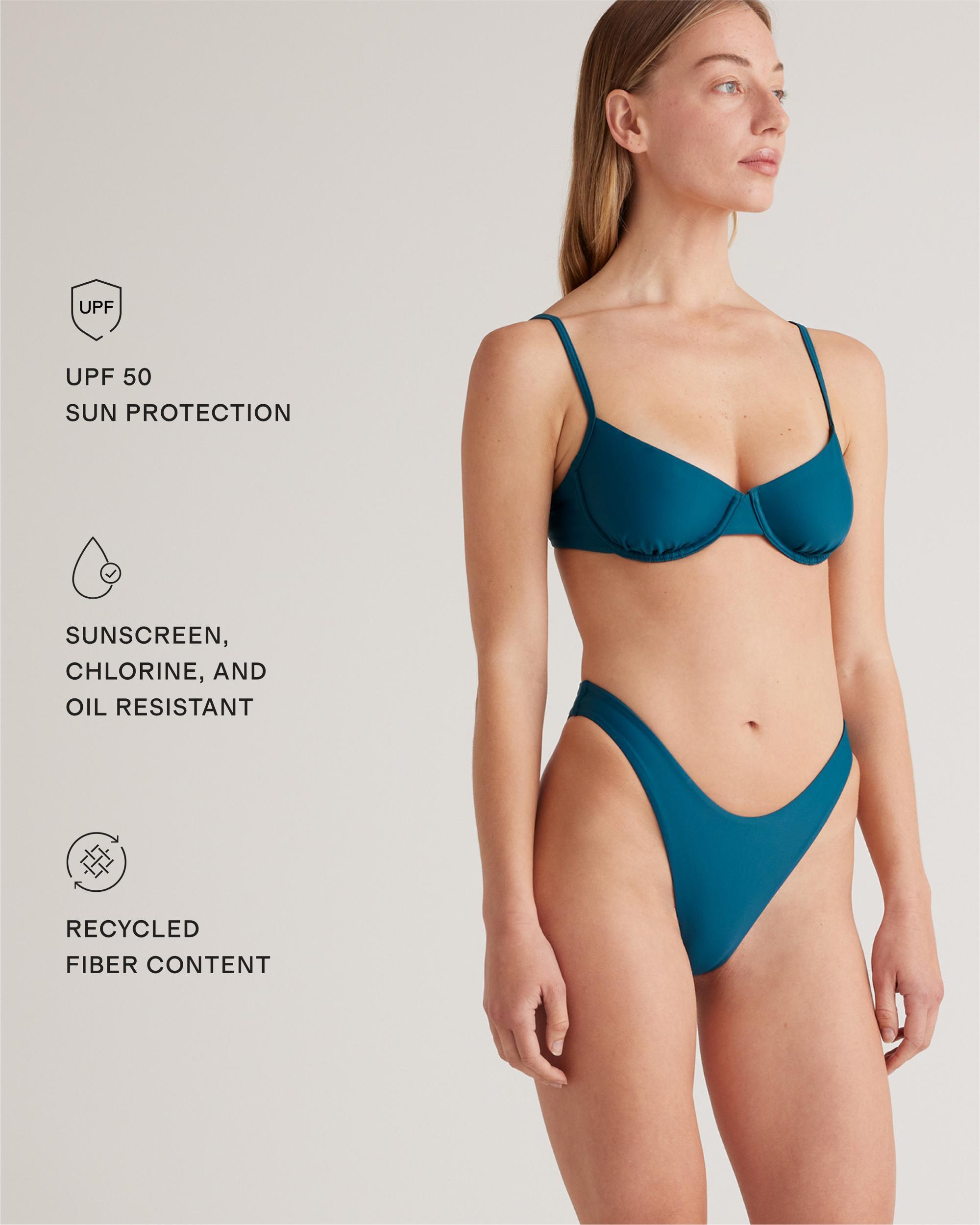 Quince | Women's Italian High-Leg Bikini Bottom 78% Recycled Polyamide, 22% Spandex Product Image