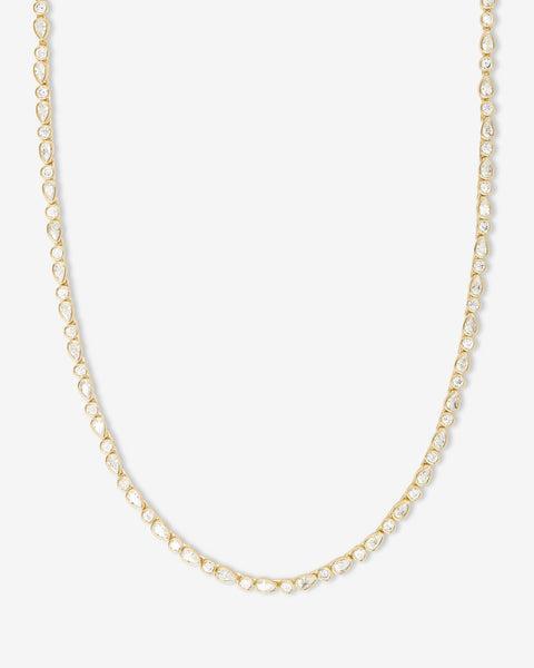 Isla Tennis Necklace - Gold|White Diamondettes Product Image