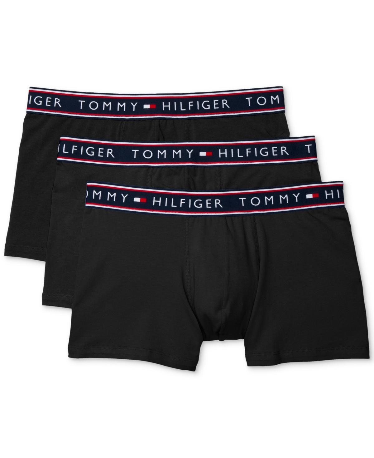 Men's Tommy Hilfiger Stretch 3-Pack Trunk Briefs, Size: XXL, Red Black Grey Product Image