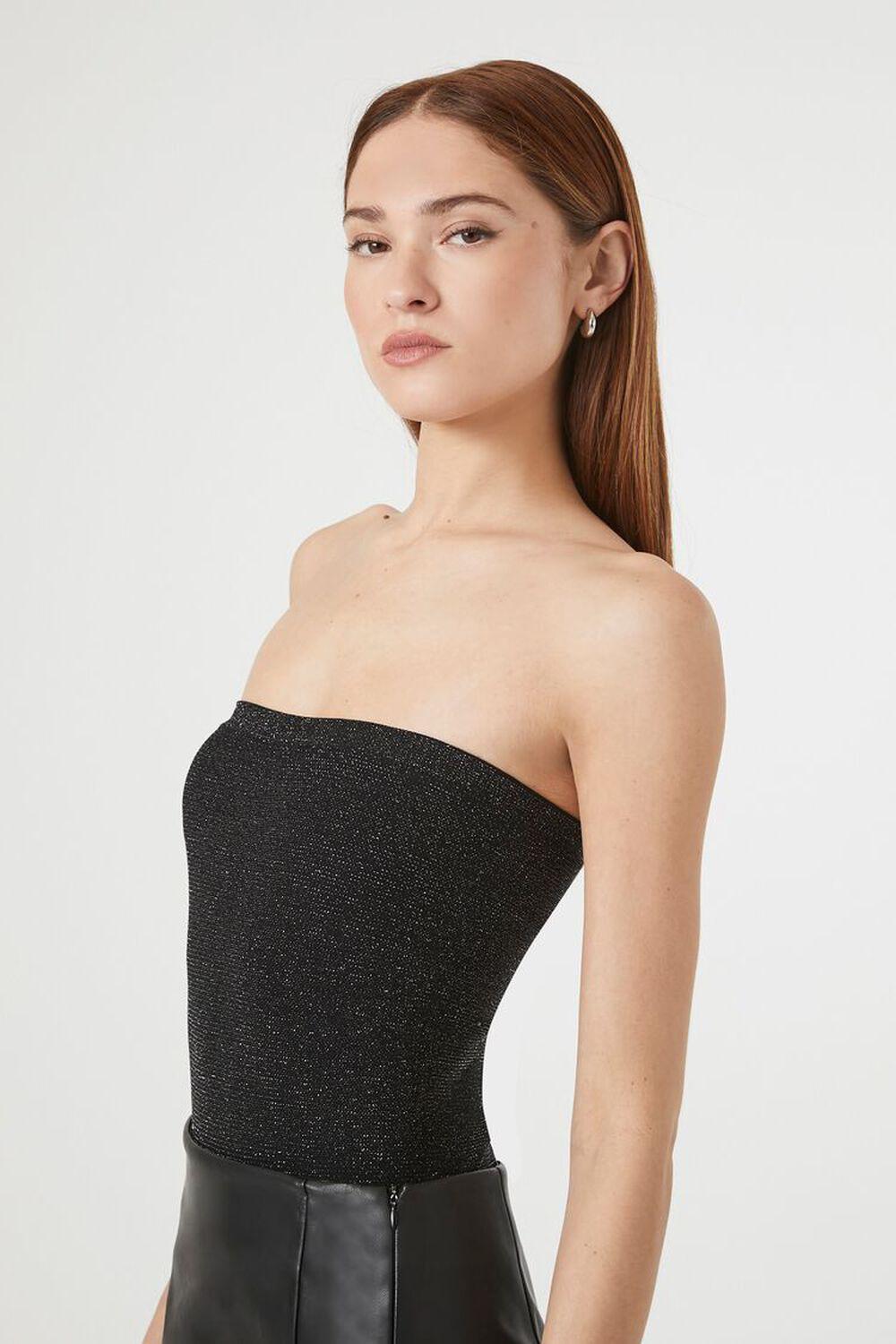 Glitter Knit Tube Bodysuit | Forever 21 Product Image