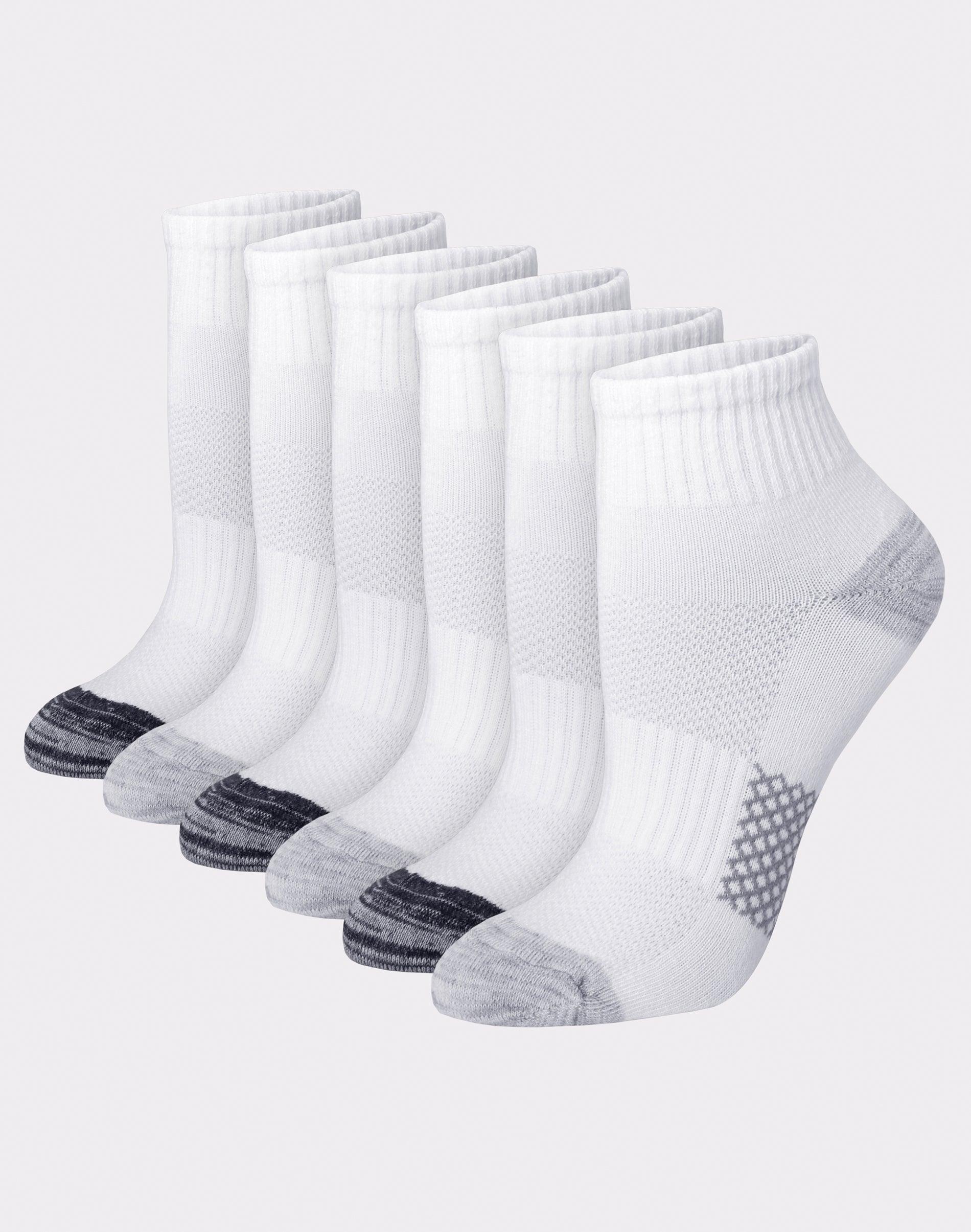 Hanes X-Temp Womens Ankle Socks, 6-Pairs White Assorted Stripes 5-9 Product Image