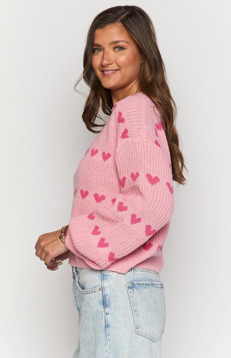 Lovey Pink Heart Stripe Jumper Product Image