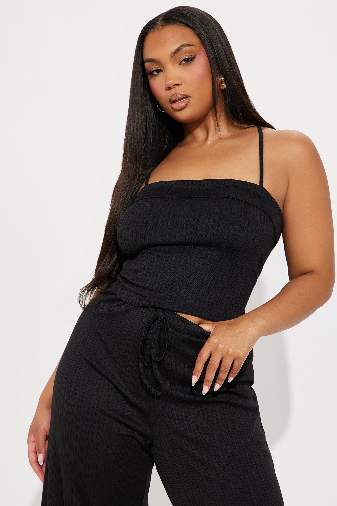 Jazzlyn Wide Leg Pant Set - Black Product Image