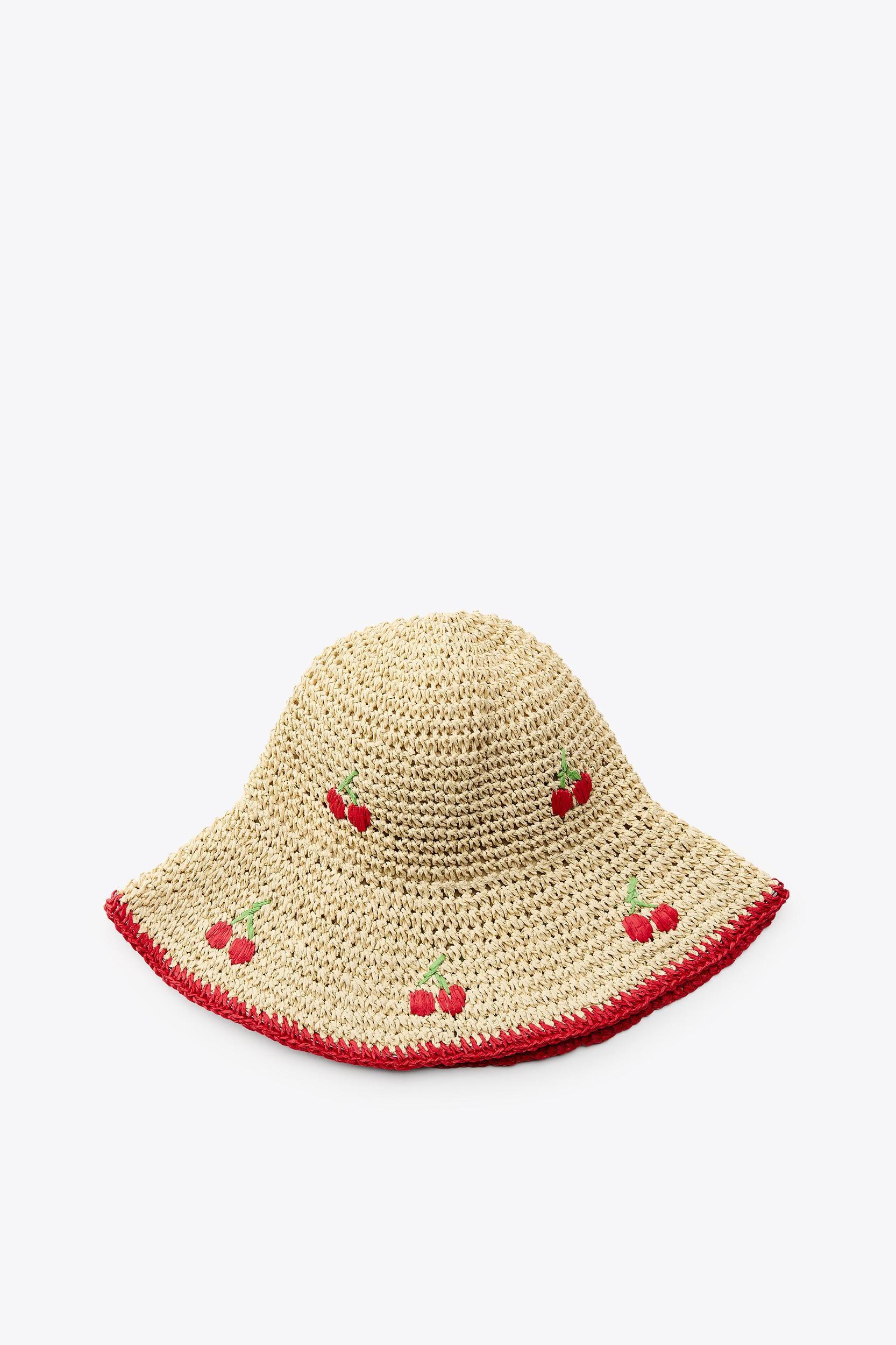 BRAIDED CHERRY EMBROIDERED HAT Product Image