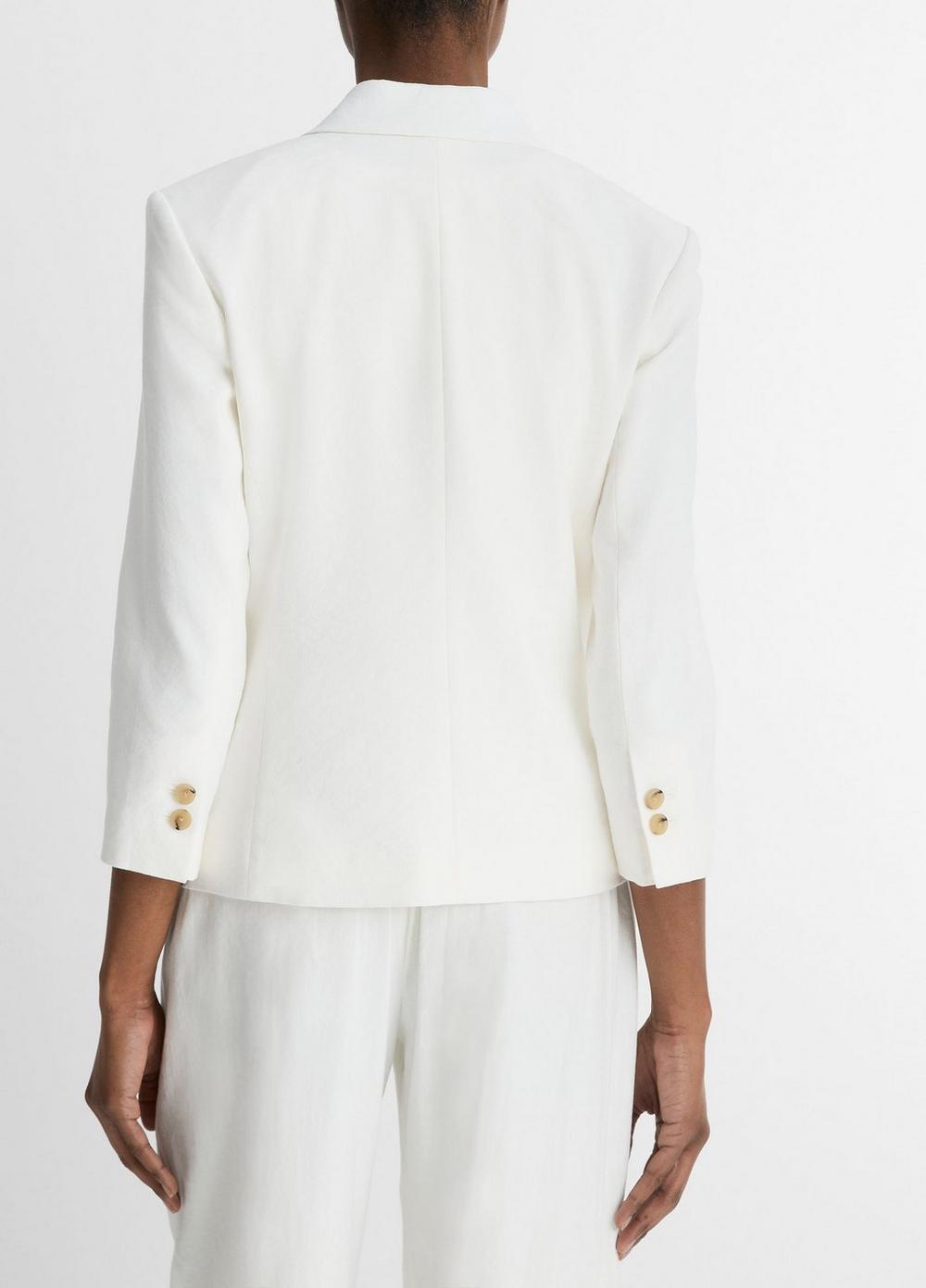 Linen-Blend Shrunken Blazer Product Image
